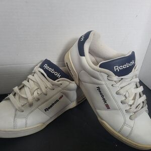 Reebok White and Navy Sneakers